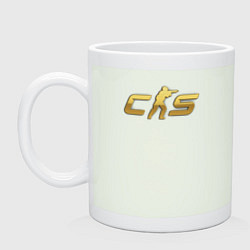 Кружка керамическая CS 2 gold logo, цвет: фосфор