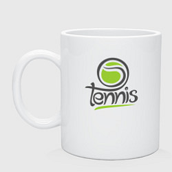 Кружка керамическая Tennis ball, цвет: белый