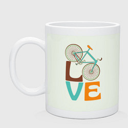 Кружка керамическая Люблю велосипед, цвет: фосфор