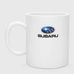 Кружка керамическая Subaru sport auto, цвет: белый