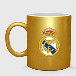 Кружка керамическая Real madrid fc sport, цвет: золотой