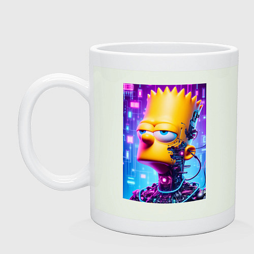 Кружка Cyber Bart Simpson - ai art / Фосфор – фото 1