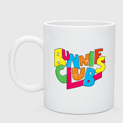 Кружка керамическая NewJeans Bunnies Club colorful, цвет: белый