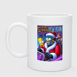 Кружка керамическая Santa Simpsons New Year - ai art, цвет: белый