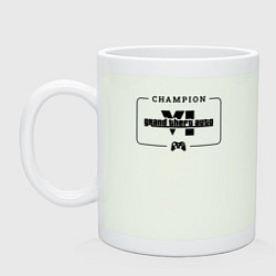 Кружка керамическая GTA6 gaming champion: рамка с лого и джойстиком, цвет: фосфор