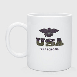 Кружка керамическая USA Oldschool, цвет: белый