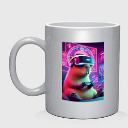 Кружка керамическая Каппи в виртуальном шлеме, цвет: серебряный