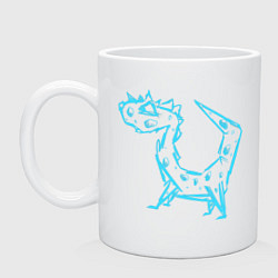 Кружка керамическая Голубой дракон к чаю, цвет: белый