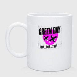 Кружка керамическая Green Day uno dos tre, цвет: белый