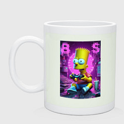 Кружка керамическая Bart Simpson - cool gamer, цвет: фосфор