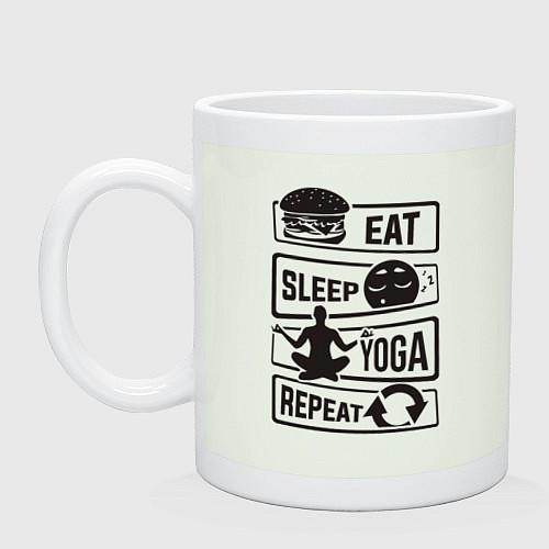 Кружка Eat sleep yoga repeat / Фосфор – фото 1