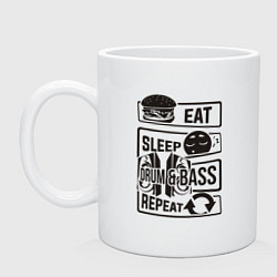Кружка керамическая Есть спать драм-н-бейс, цвет: белый