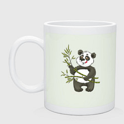 Кружка керамическая Мультяшная панда с бамбуком, цвет: фосфор