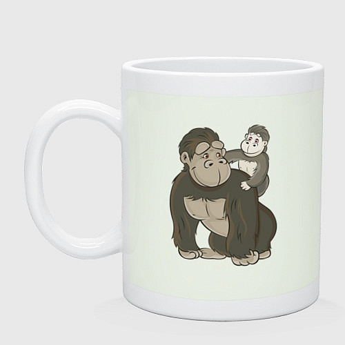 Кружка Мультяшная горилла с детенышем / Фосфор – фото 1