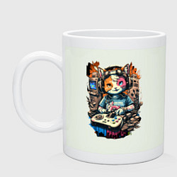 Кружка керамическая Котейка геймер, цвет: фосфор