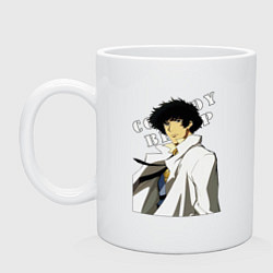 Кружка керамическая Spike из аниме cowboy bebop, цвет: белый