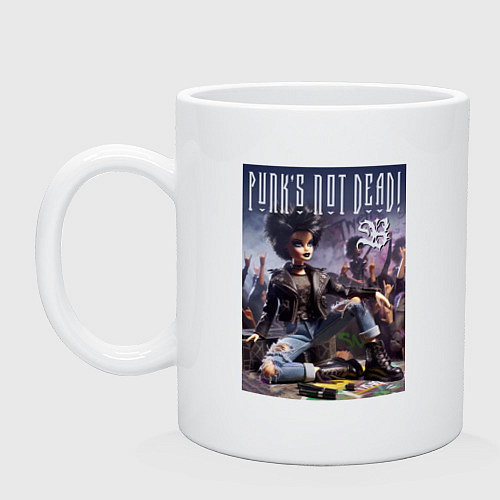 Кружка Cool Barbie - punk is not dead / Белый – фото 1