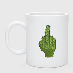 Кружка керамическая Cactus fuck, цвет: белый