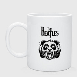 Кружка керамическая The Beatles - rock panda, цвет: белый