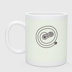 Кружка керамическая Классический контроллер игровой приставки Nintendo, цвет: фосфор