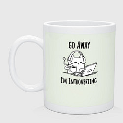 Кружка керамическая Go away im introverting, цвет: фосфор
