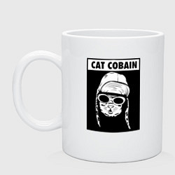 Кружка керамическая Cat cobain, цвет: белый