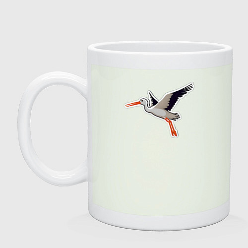 Кружка Летящий черно белый аист / Фосфор – фото 1