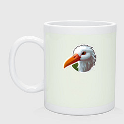 Кружка керамическая Голова чено белого аиста, цвет: фосфор