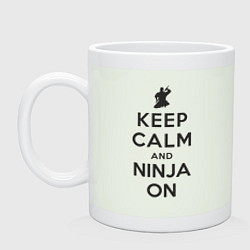 Кружка керамическая Keep calm and ninja on, цвет: фосфор