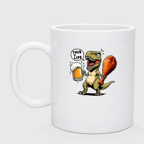 Кружка Пиво это жизнь - нейросеть / Белый – фото 1