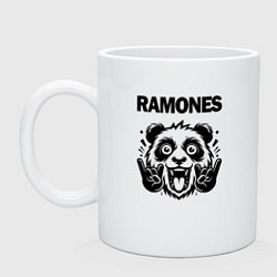 Кружка керамическая Ramones - rock panda, цвет: белый