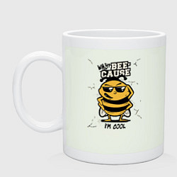 Кружка керамическая Why bee cause im cool, цвет: фосфор