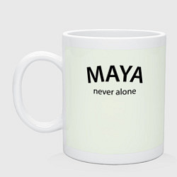 Кружка керамическая Maya never alone- motto, цвет: фосфор
