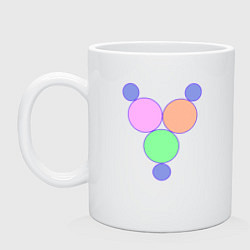 Кружка керамическая Окружности матрешки, цвет: белый