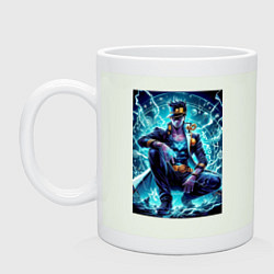 Кружка керамическая Jotaro Kujo - neon glow ai art, цвет: фосфор