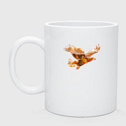 Кружка керамическая Летящий орел и пейзаж, цвет: белый