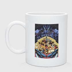 Кружка керамическая Моя геройская академия Идзуку Мидория коллаж, цвет: белый