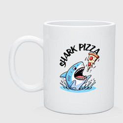 Кружка керамическая Shark pizza - ai art fantasy, цвет: белый