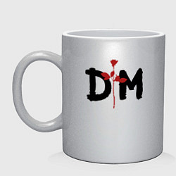Кружка керамическая Депеш мод логотип, цвет: серебряный