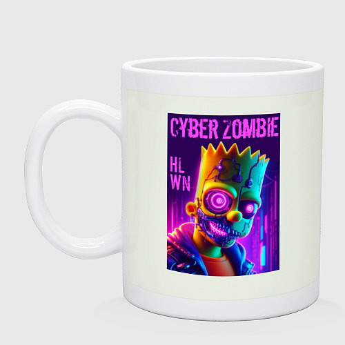 Кружка Bart Simpson cyber zombie - halloween ai art / Фосфор – фото 1