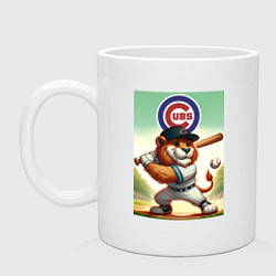 Кружка керамическая Lion - batter Chicago cubs, цвет: белый
