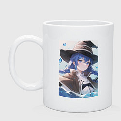 Кружка керамическая Реинкарнация безработного Рокси Мигурд, цвет: белый