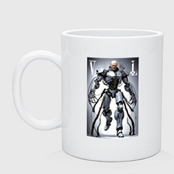 Кружка керамическая Cyber Lenin - armor on suction cups, цвет: белый