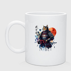 Кружка керамическая Cat samurai - bushido ai art, цвет: белый