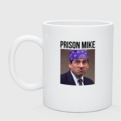 Кружка керамическая Prison mike Michael Scott - офис, цвет: белый