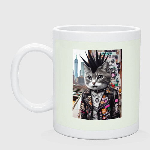 Кружка Нью-Йоркский панк музыкант - нейросеть / Фосфор – фото 1