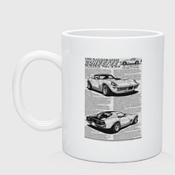 Кружка керамическая Chevrolet Corvette, цвет: белый