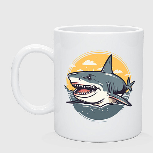 Кружка Акула в кругу / Белый – фото 1