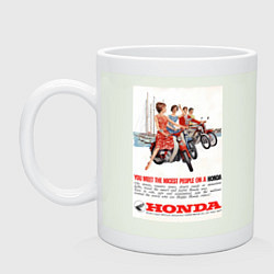 Кружка керамическая Honda мотоцикл, цвет: фосфор