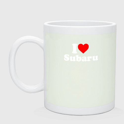 Кружка I love Subaru sport / Фосфор – фото 1